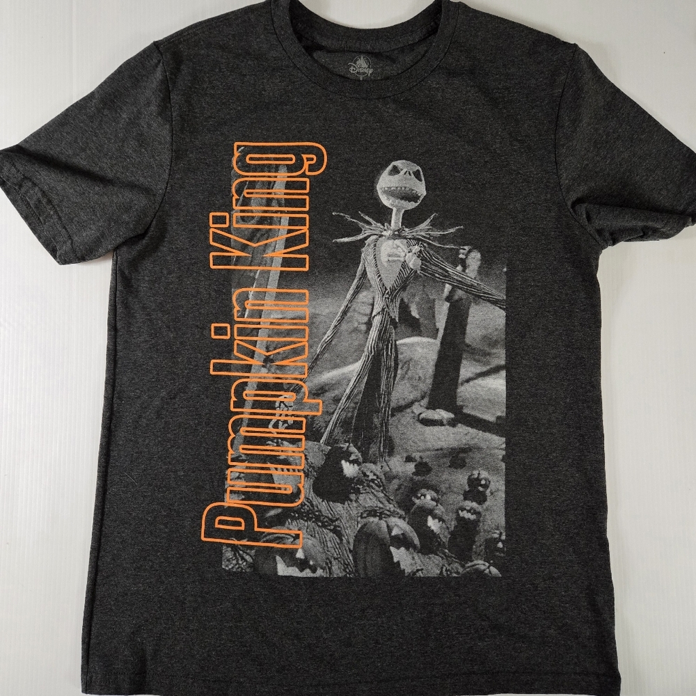 DisneyParks Nightmare Before Christmas Pumpkin King Gray Graphic T-Shirt Size S